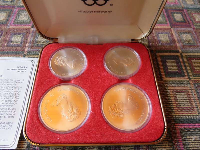1976 Olympics  water sport 145g sterling silver coin set