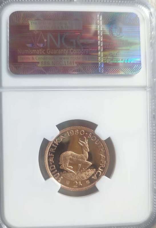 1980 Gold two rand (8 Gram) NGC PF66 UC (mislabelled as one rand)