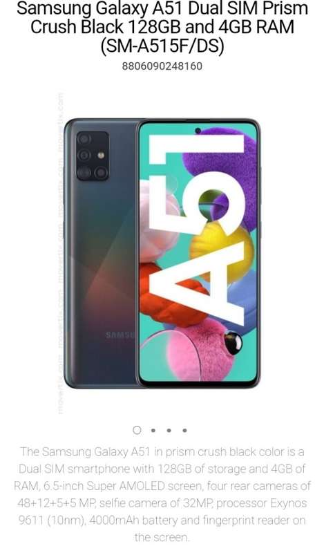 Excellent condition Samsung Galaxy A51 DUAL SIM with 10 000 mAh wireless charging bat pacl