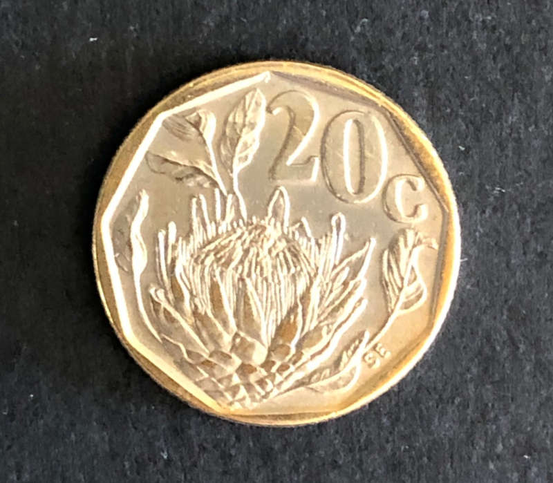 MAJOR MINT ERROR - PARTIAL BRONZE COATING ON STEEL BASE OF 1992 20c COIN!