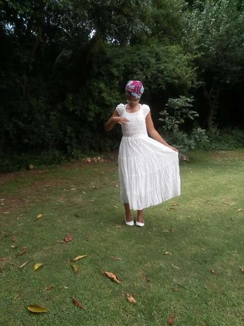 Natural off the shoulder white Maxi dress