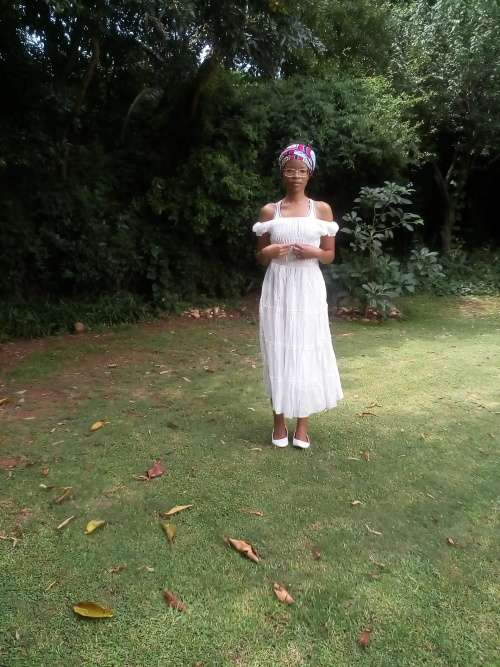 Natural off the shoulder white Maxi dress