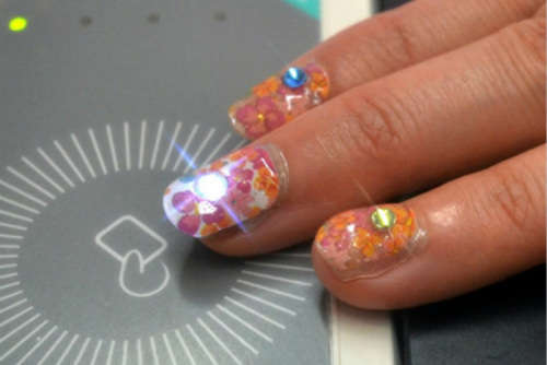 1 PCS NFC Chip Nail Art Stickers Lighting Nail Decal LED (BLUE)