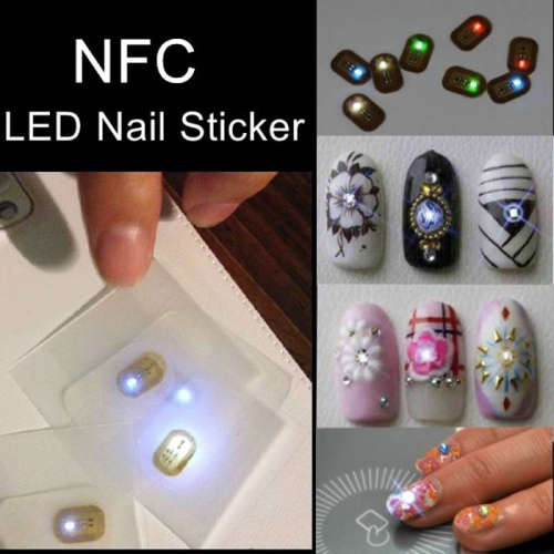1 PCS NFC Chip Nail Art Stickers Lighting Nail Decal LED (BLUE)