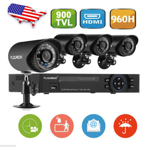 8CH 9HDMI DVR 900TVL Outdoor CCTV IR Security Camera System