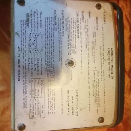 Vintage Avometer Model 20
