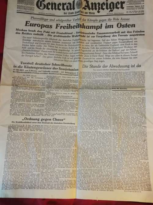 German WWii newspaper 23 June 1941