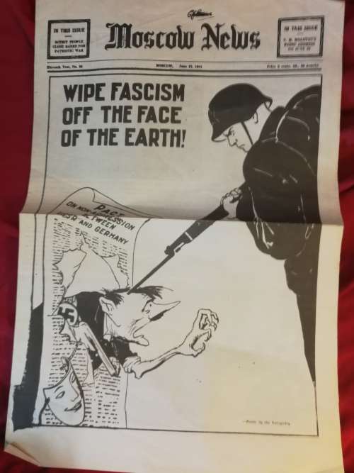 Russian WWii newspaper June 27 1941