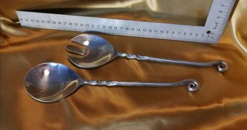 Beautiful Carrol Boys style stainless steel Salad serving utensils