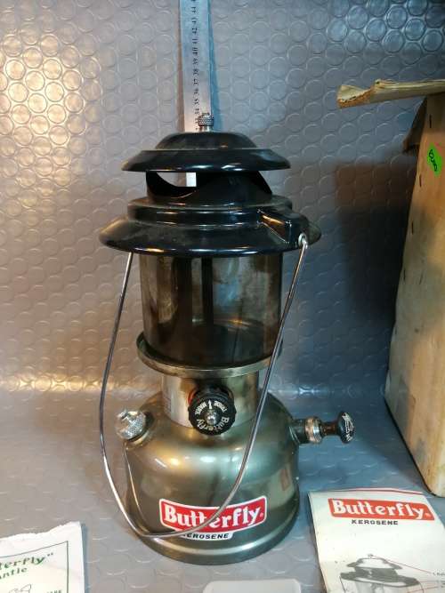 Beautiful Vintage Butterfly Kerosene Lantern