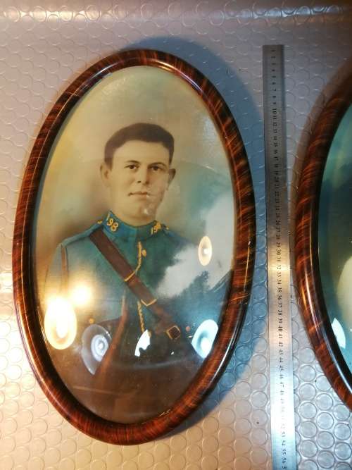 REALY BEAUTIFUL!!! Vintage 2 x dome glass framed fotos.