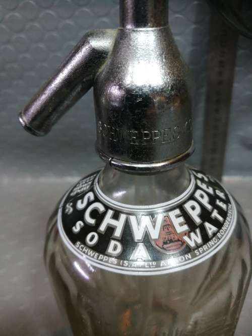 1960`s Vintage Glass Schweppes Soda Water (seltzer bottle or siphon)