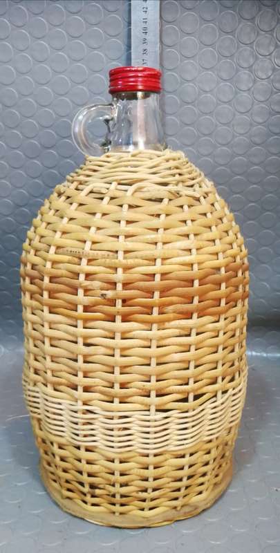 French Wicker Wine Bottle Large