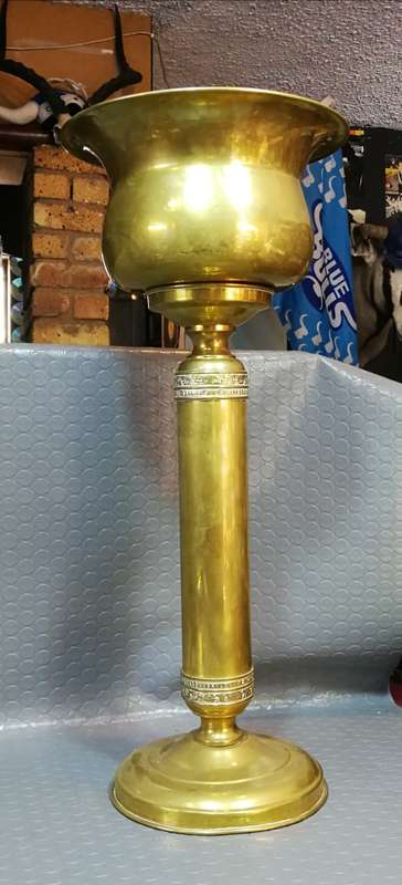 Very big!! Brass baptism bowl and stand