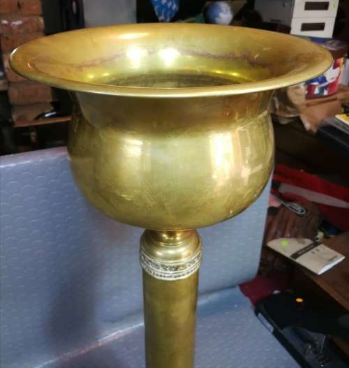 Very big!! Brass baptism bowl and stand