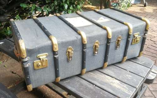 Awe-inspiring!!! Very large Antique Steamers Chest (1000 x 330 x 510mm)