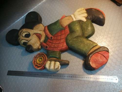 Huge!! Solid wood hand carved Mickey Mouse 720mm