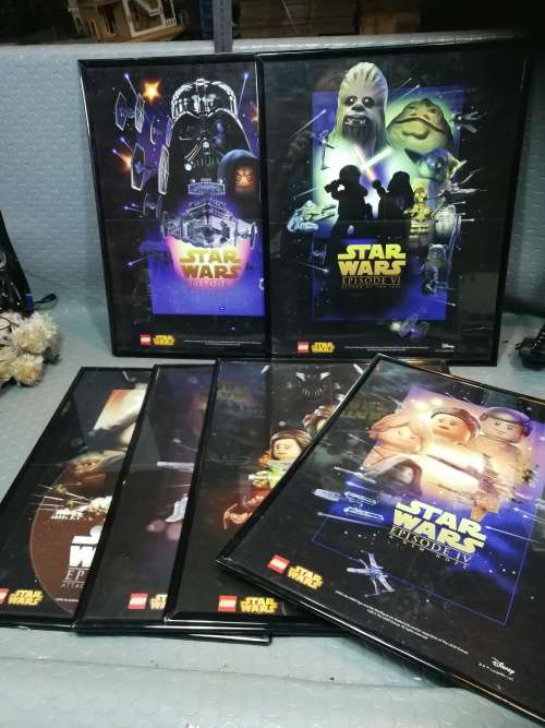 Lego Star Wars I - VI movie posters a2 size (Framed)