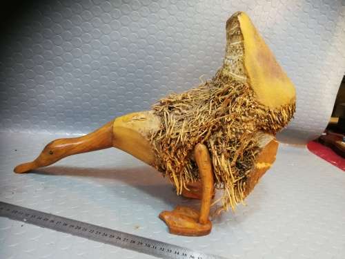 Stunning Large Hand Carved Wooden Bamboo Root Duck 1