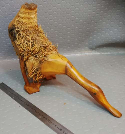 Stunning Large Hand Carved Wooden Bamboo Root Duck 1