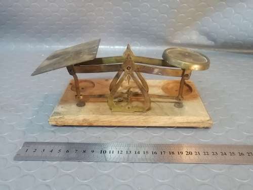 Vintage Brass and Wooden Postal Scale