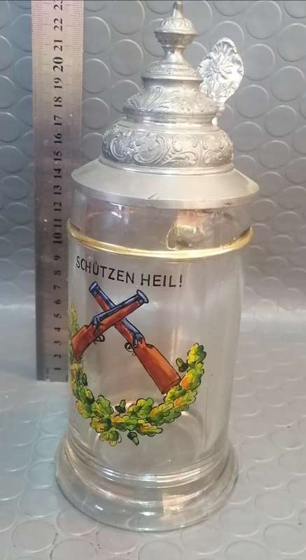 Magnificent Large West German Glass Beer Stein