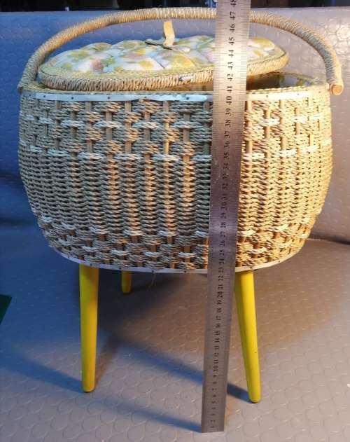 Charming vintage knitting basket