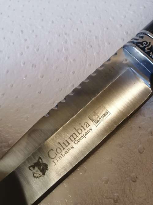 Impressive Columbia jinlang SA41 Hunting Knife Made in USA (With pouch)