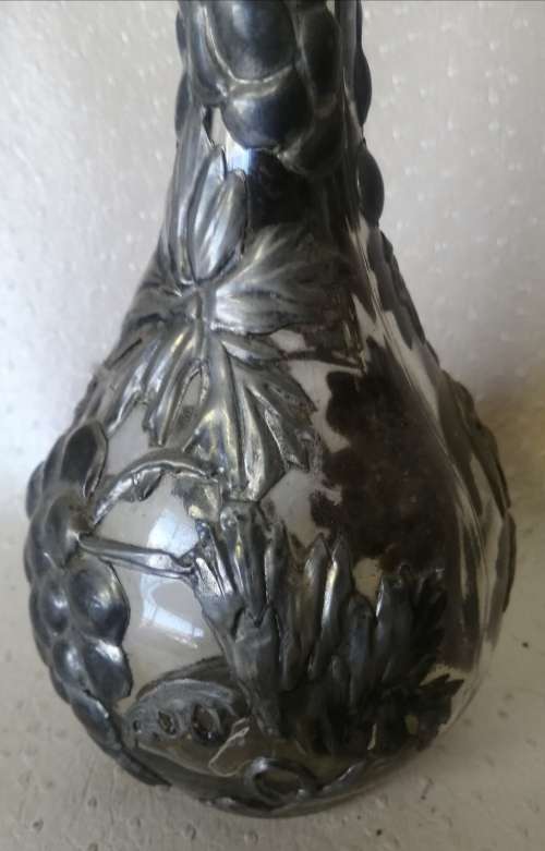 Awesome Embossed metal Glass Decanter
