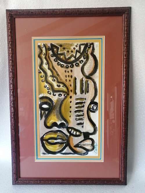 WOW!! It`s a Original Caleb Rebirth african oil on canvas artwork