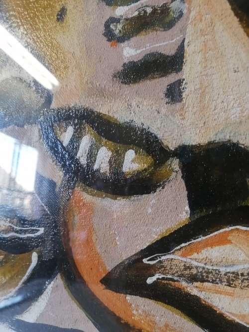 WOW!! It`s a Original Caleb Rebirth african oil on canvas artwork