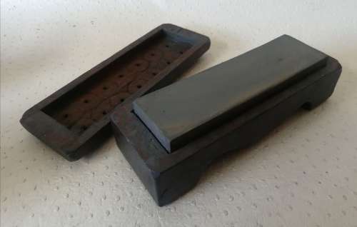 Nice Knife Sharpening Stone In Wooden Box