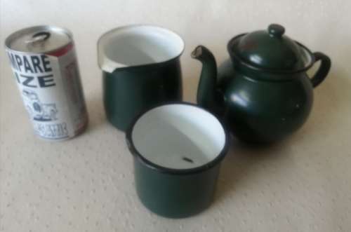 Vintage Green Enamel Tea Set
