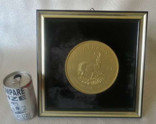Large Kruger Rand 1981 framed wall advertising display