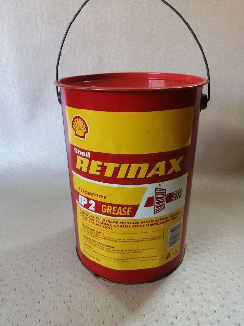 VINTAGE!! SHELL RETINAX EP2 METAL CAN OF GREASE (3/4 full 4 kg)