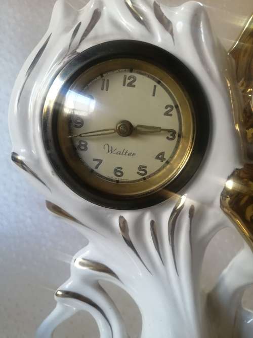 Vintage Walter Windup Ceramic Mantel Clock made in Italy for Restoration