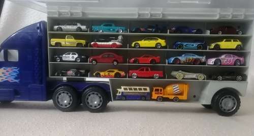 Huge Truck with 22 Collectable Die Cast Cars (matchbox, maestro, hot wheels, yatming and more)