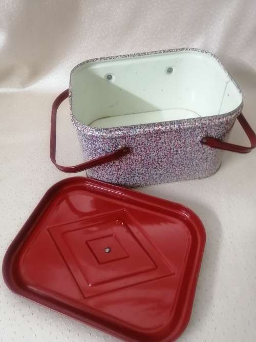 Magnificent Vintage Krosh Metal Picnic Basket