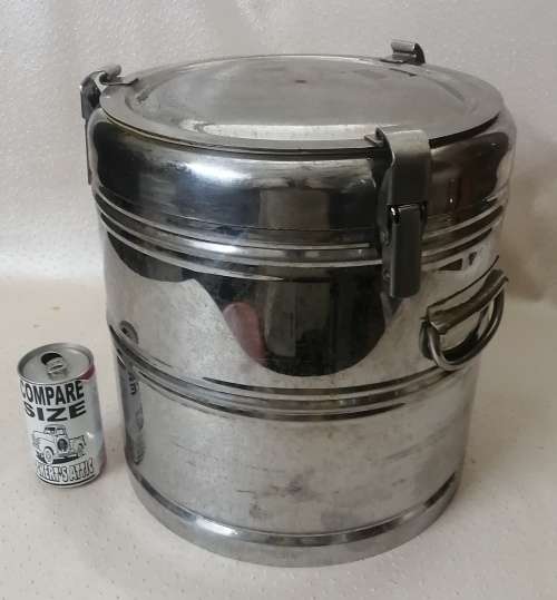 Very Large Vintage Military Stainless Steel Food Hot Box