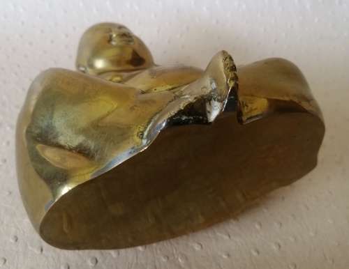 Stunning Vintage Brass Laughing Buddha