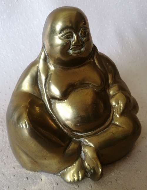 Stunning Vintage Brass Laughing Buddha