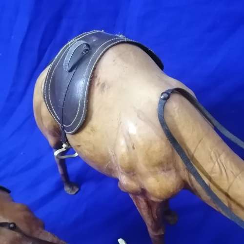 Awesome!! Group of Vintage Hand Carved Leather bound Camels