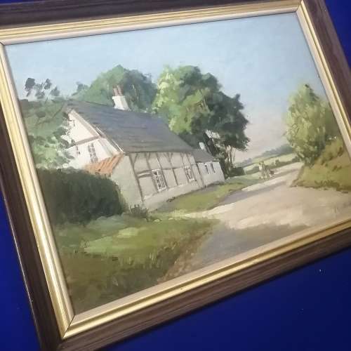 Awe inspiring!! Alan Moore`s Original Cottage at Stoughton Leicester Oil Painting