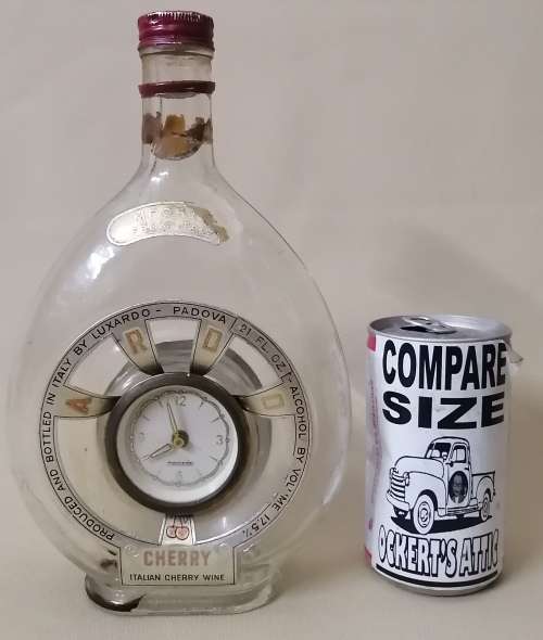 Vintage German Mercedes Clock in Luxardo Liqueur Bottle