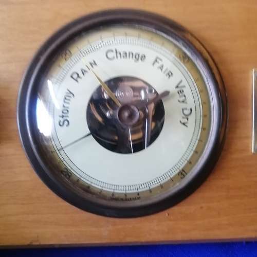 Original Vintage Wall Barometer Weather Station with brass instruments - West Germany (Working)