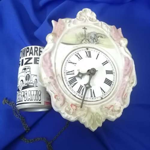 Very Old Antique Porcelain clock for Repairs or Spares