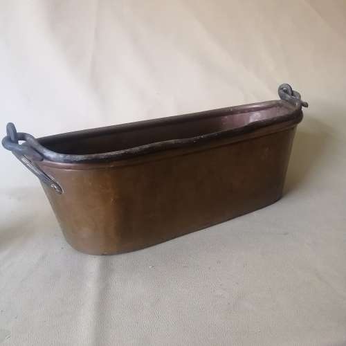 Exceptionally large Original French 19th Century Copper Fish Kettle Poissonniere (Very Heavy)