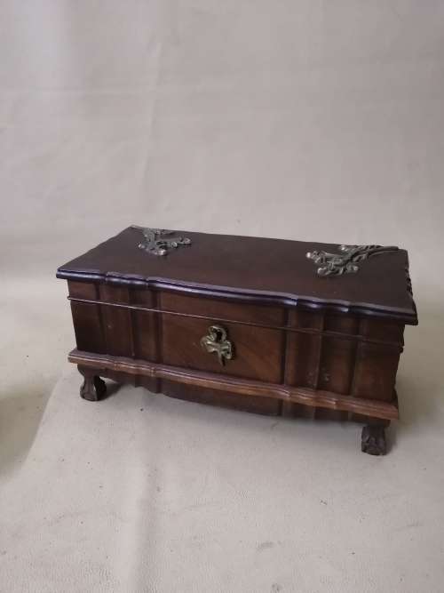 Magnificent Miniature Imbuia 19th Century Wood Ball and Claw Kist