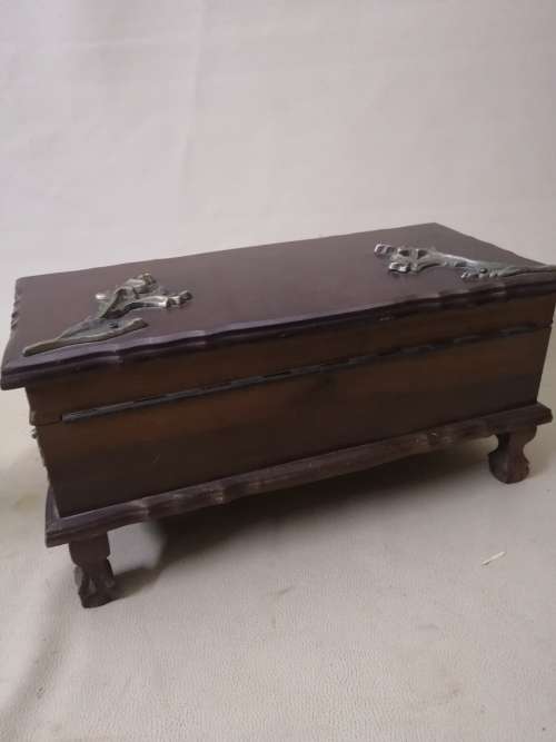 Magnificent Miniature Imbuia 19th Century Wood Ball and Claw Kist