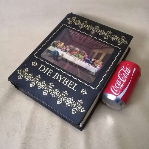 Rare Giant Vintage 1976 Holy Bible with Hologram Last Supper Cover (Afrikaans)